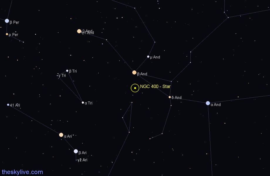 Finder chart NGC 400 - Star in Pisces star