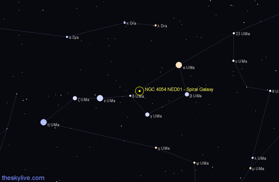 Finder chart NGC 4054 NED01 - Spiral Galaxy in Ursa Major star