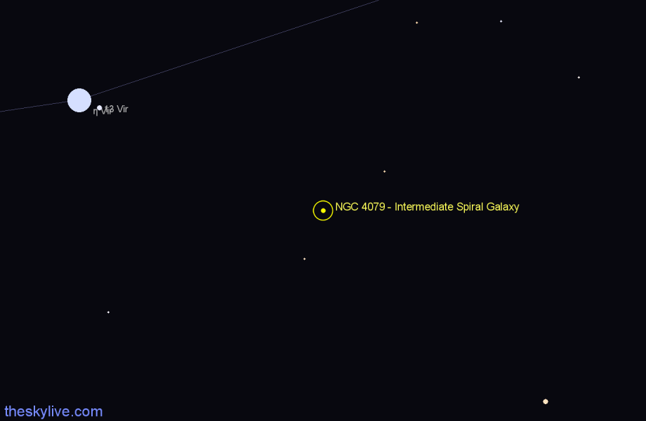 Finder chart NGC 4079 - Intermediate Spiral Galaxy in Virgo star