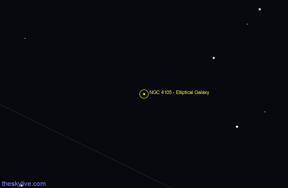 Finder chart NGC 4105 - Elliptical Galaxy in Hydra star