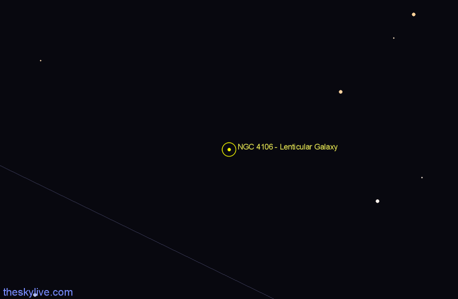 Finder chart NGC 4106 - Lenticular Galaxy in Hydra star