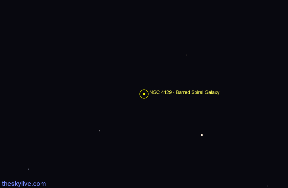 Finder chart NGC 4129 - Barred Spiral Galaxy in Virgo star