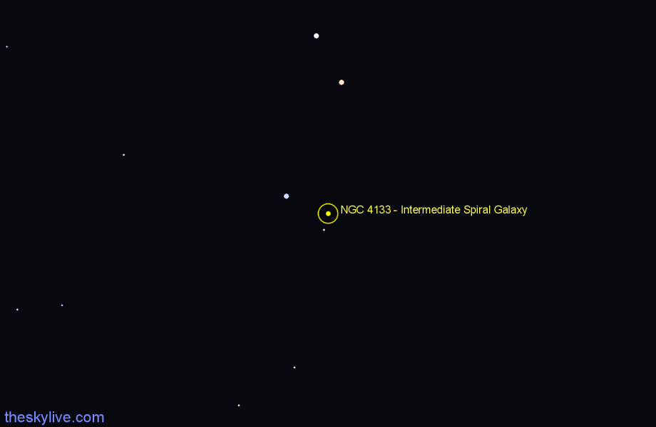 Finder chart NGC 4133 - Intermediate Spiral Galaxy in Draco star