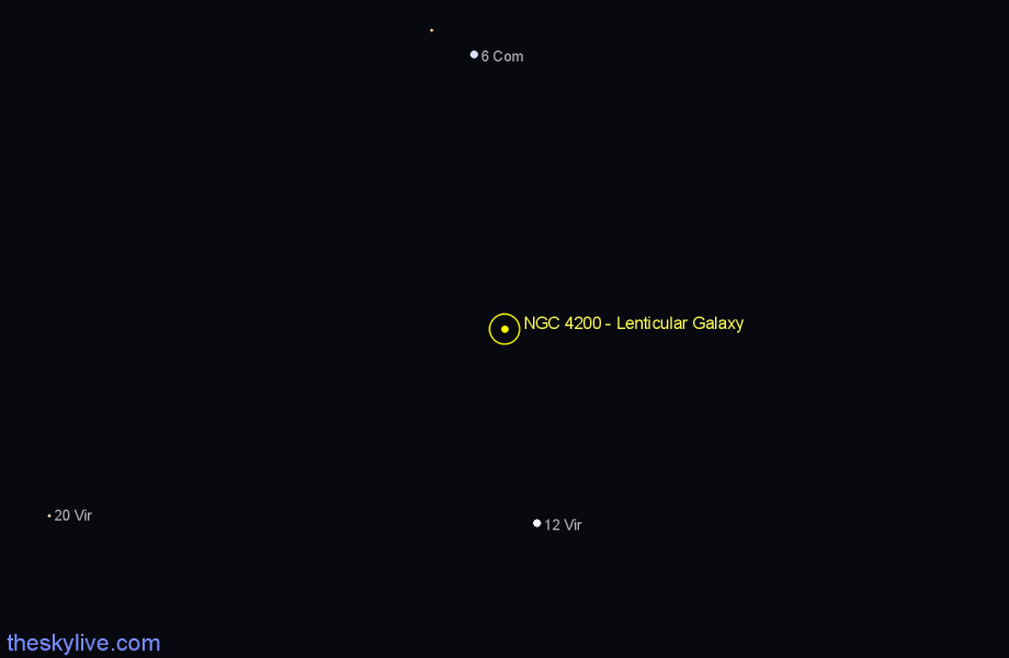 Finder chart NGC 4200 - Lenticular Galaxy in Virgo star