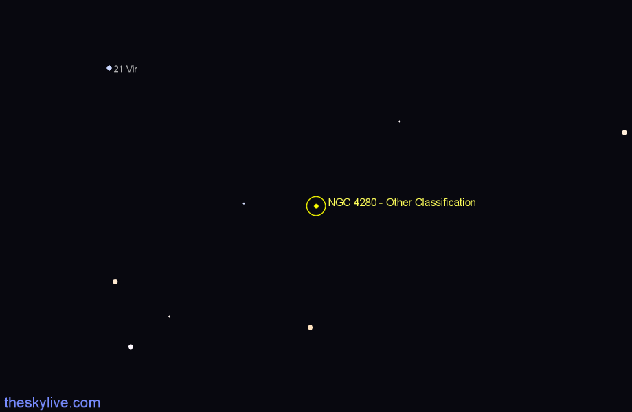 Finder chart NGC 4280 - Other Classification in Corvus star