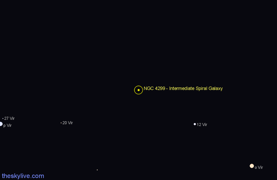 Finder chart NGC 4299 - Intermediate Spiral Galaxy in Virgo star