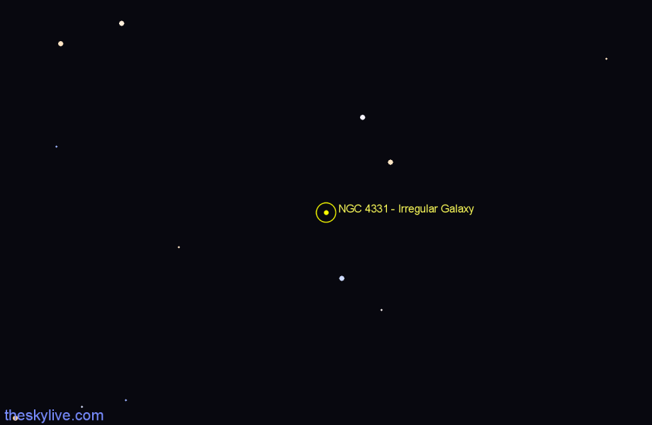 Finder chart NGC 4331 - Irregular Galaxy in Draco star