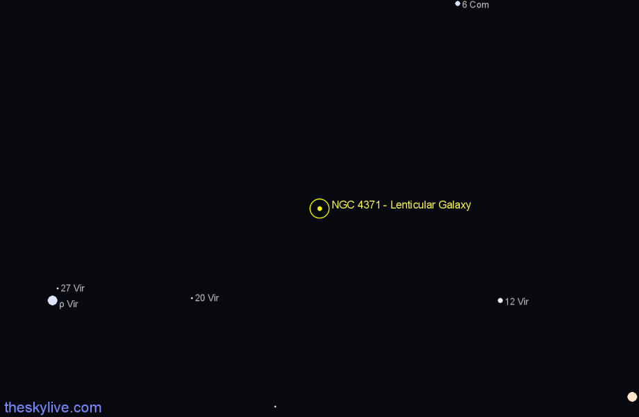 Finder chart NGC 4371 - Lenticular Galaxy in Virgo star
