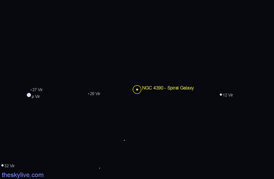Finder chart NGC 4390 - Spiral Galaxy in Virgo star