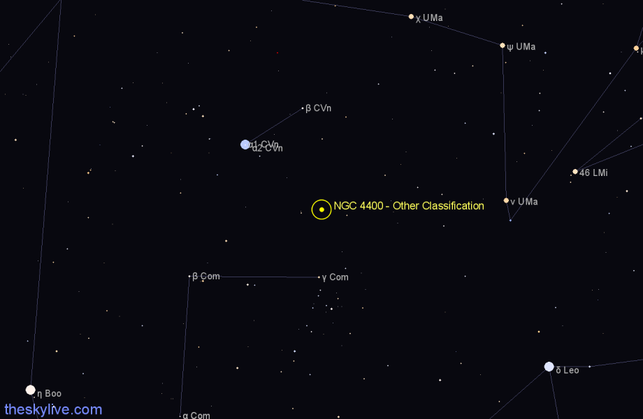 Finder chart NGC 4400 - Other Classification in Canes Venatici star