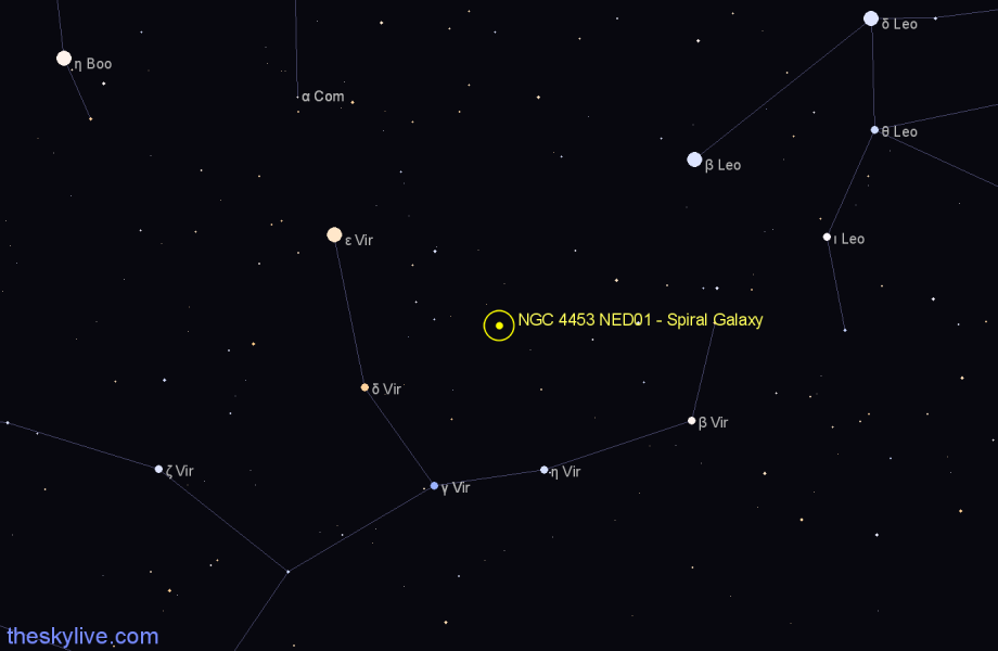 Finder chart NGC 4453 NED01 - Spiral Galaxy in Virgo star