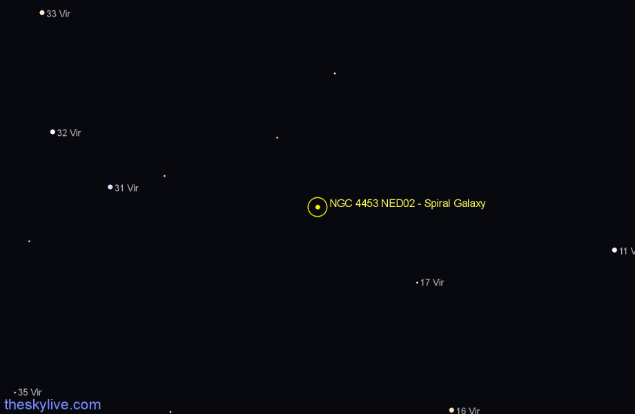 Finder chart NGC 4453 NED02 - Spiral Galaxy in Virgo star