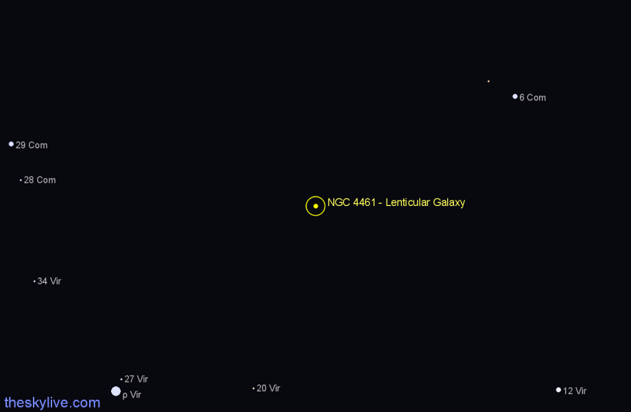 Finder chart NGC 4461 - Lenticular Galaxy in Virgo star