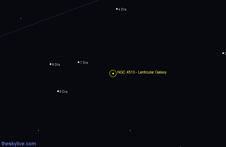 Finder chart NGC 4513 - Lenticular Galaxy in Draco star