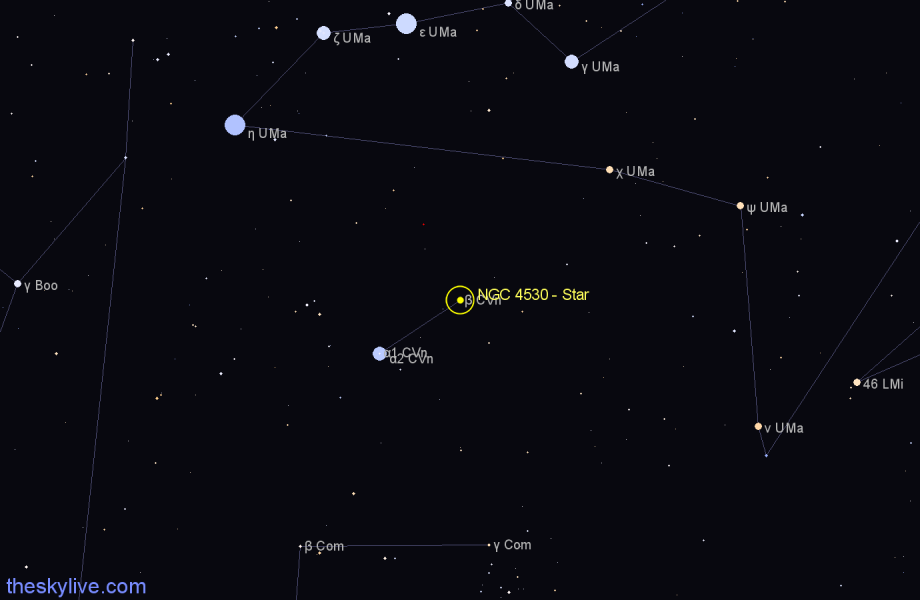 Finder chart NGC 4530 - Star in Canes Venatici star