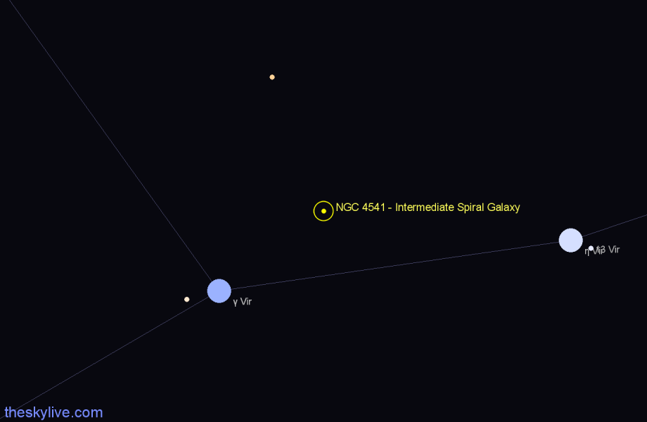 Finder chart NGC 4541 - Intermediate Spiral Galaxy in Virgo star