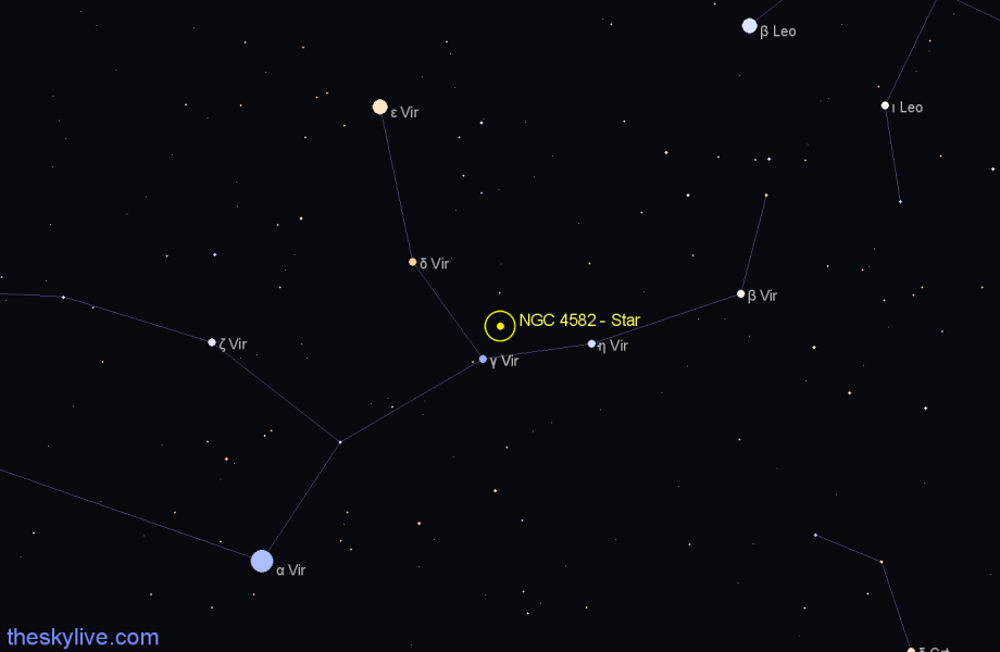 Finder chart NGC 4582 - Star in Virgo star