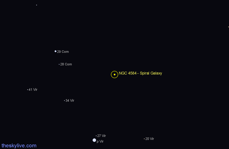 Finder chart NGC 4584 - Spiral Galaxy in Virgo star