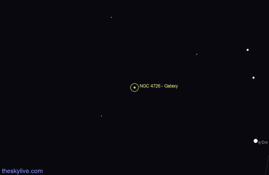 Finder chart NGC 4726 - Galaxy in Corvus star