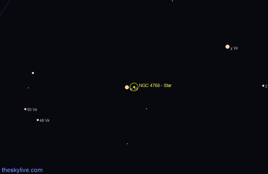 Finder chart NGC 4768 - Star in Virgo star