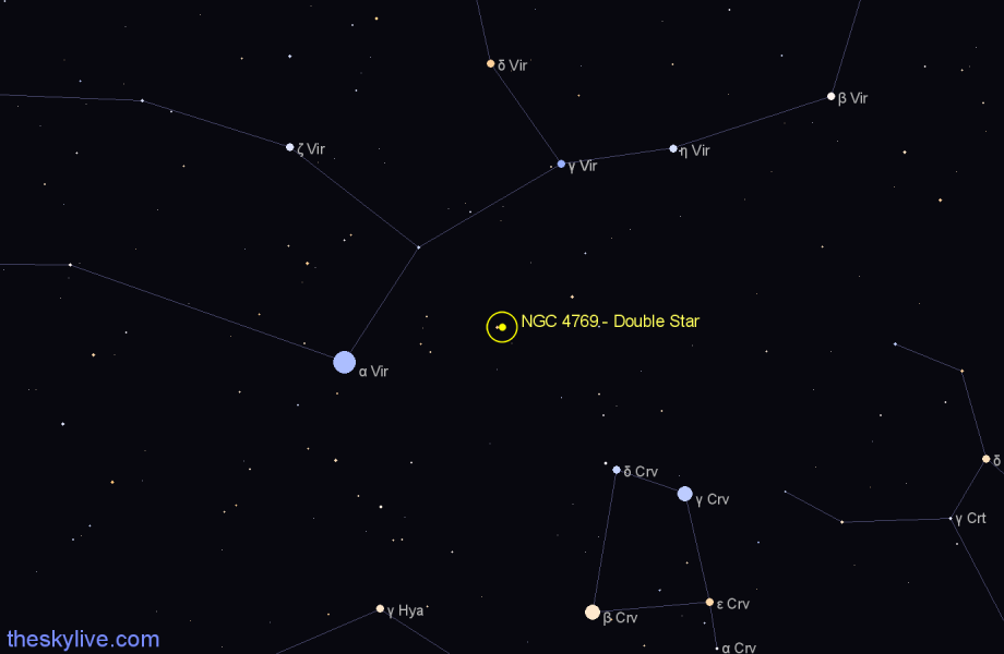 Finder chart NGC 4769 - Double Star in Virgo star