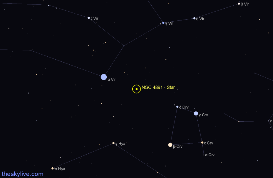 Finder chart NGC 4891 - Star in Virgo star