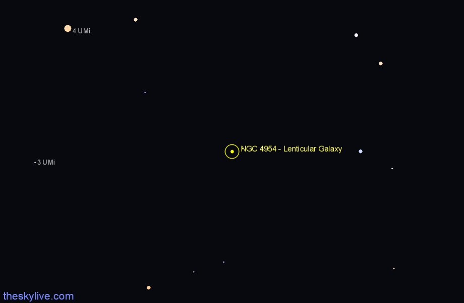 Finder chart NGC 4954 - Lenticular Galaxy in Draco star