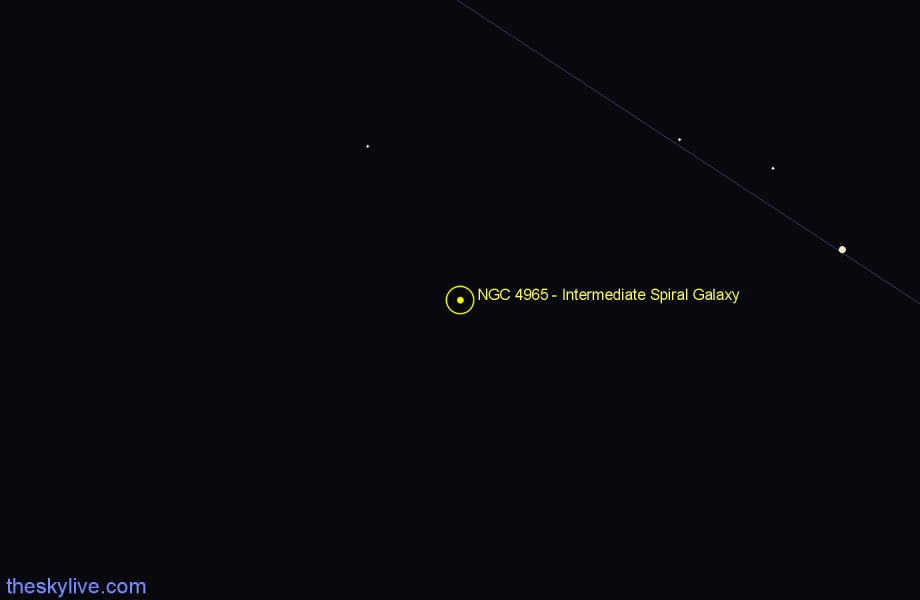 Finder chart NGC 4965 - Intermediate Spiral Galaxy in Hydra star