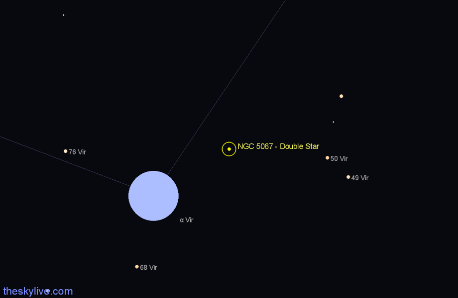 Finder chart NGC 5067 - Double Star in Virgo star