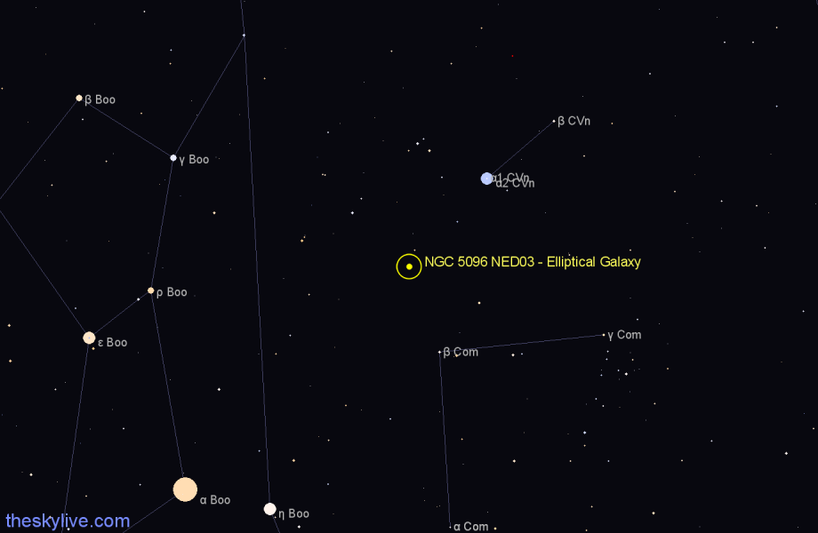 Finder chart NGC 5096 NED03 - Elliptical Galaxy in Canes Venatici star