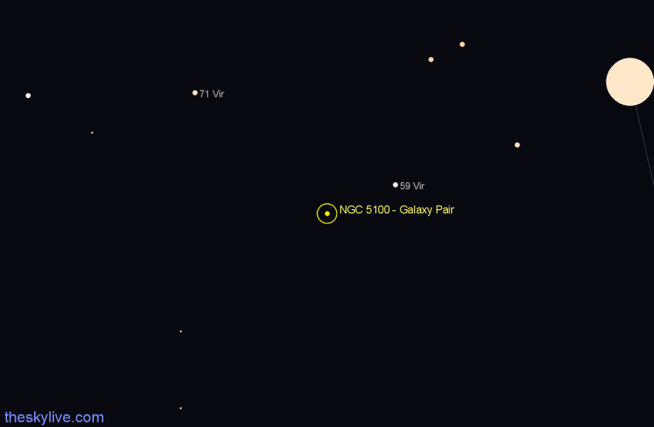 Finder chart NGC 5100 - Galaxy Pair in Virgo star
