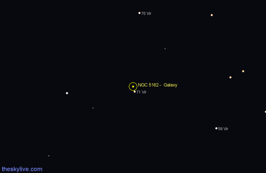 Finder chart NGC 5162 - Galaxy in Virgo star