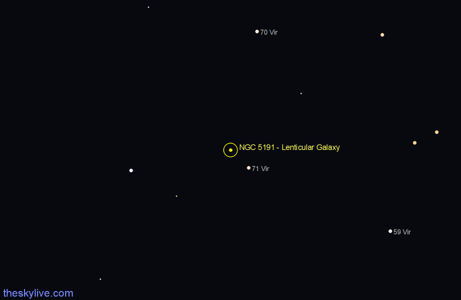 Finder chart NGC 5191 - Lenticular Galaxy in Virgo star