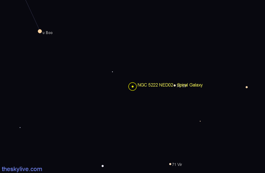 Finder chart NGC 5222 NED02 - Spiral Galaxy in Virgo star