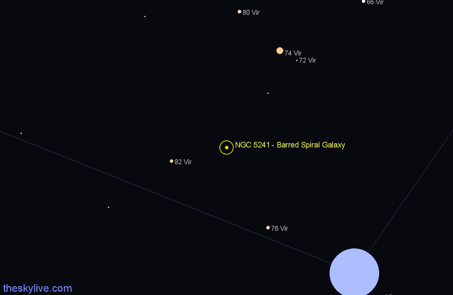 Finder chart NGC 5241 - Barred Spiral Galaxy in Virgo star