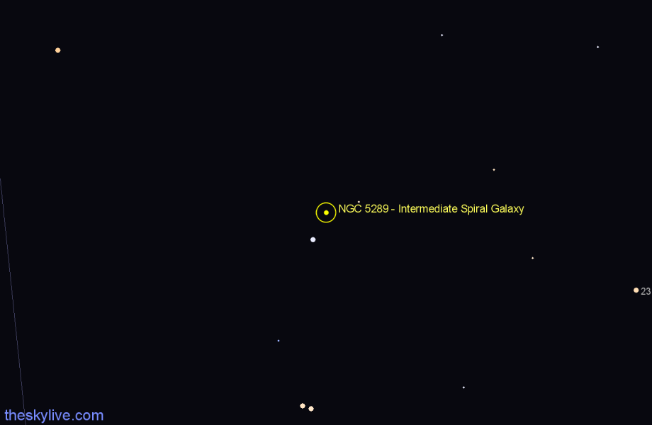 Finder chart NGC 5289 - Intermediate Spiral Galaxy in Canes Venatici star