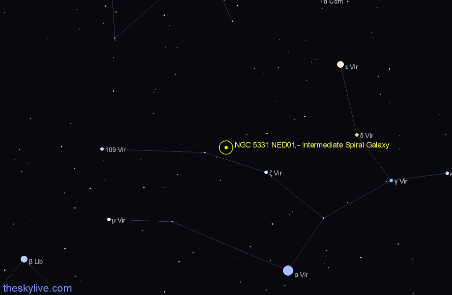 Finder chart NGC 5331 NED01 - Intermediate Spiral Galaxy in Virgo star