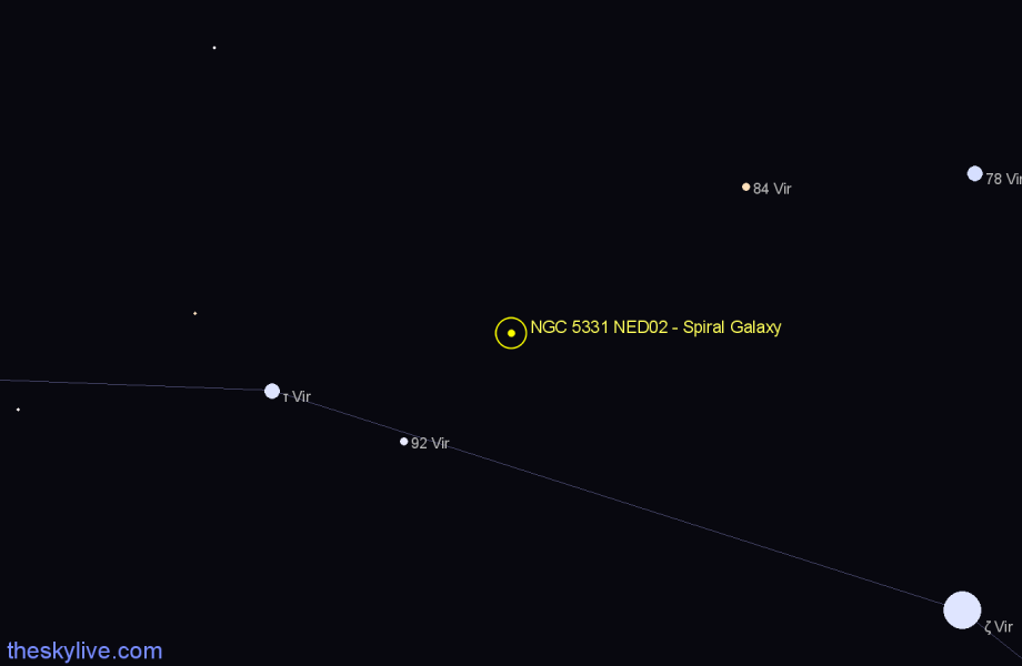 Finder chart NGC 5331 NED02 - Spiral Galaxy in Virgo star