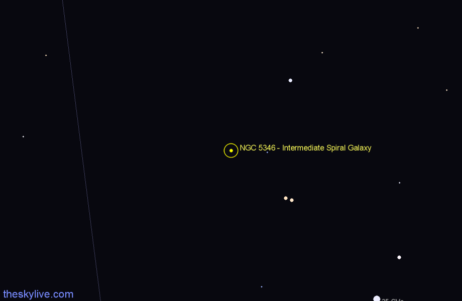 Finder chart NGC 5346 - Intermediate Spiral Galaxy in Canes Venatici star