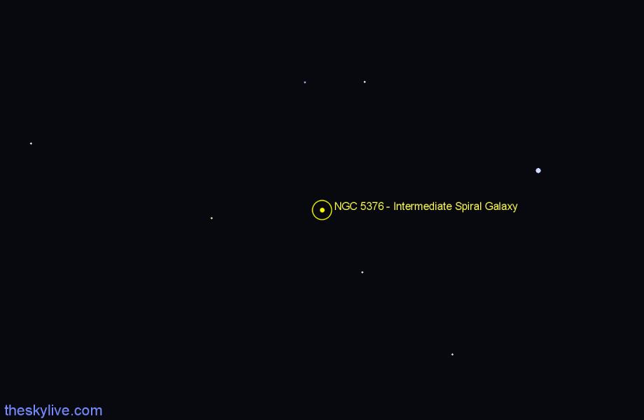 Finder chart NGC 5376 - Intermediate Spiral Galaxy in Ursa Major star