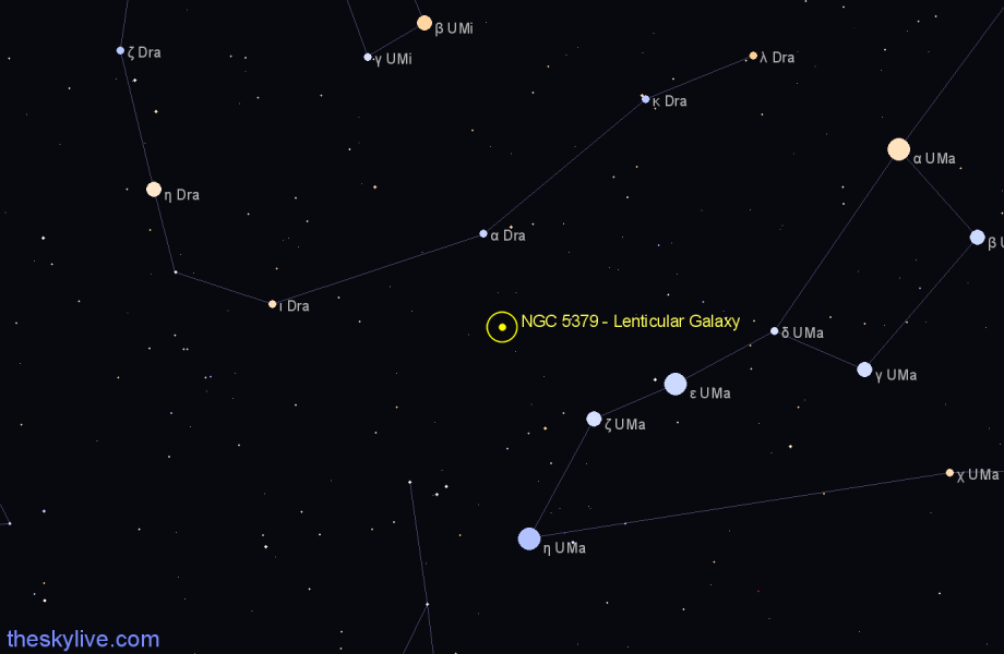 Finder chart NGC 5379 - Lenticular Galaxy in Ursa Major star