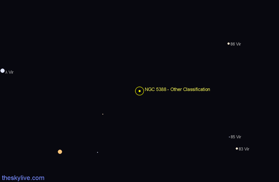 Finder chart NGC 5388 - Other Classification in Virgo star