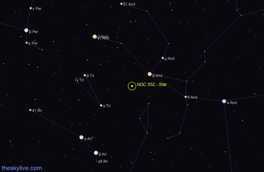 Finder chart NGC 552 - Star in Pisces star