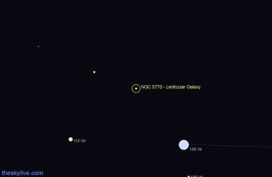 Finder chart NGC 5770 - Lenticular Galaxy in Virgo star