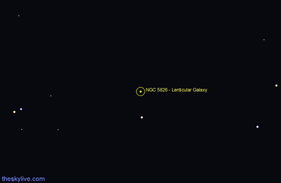 Finder chart NGC 5826 - Lenticular Galaxy in Draco star