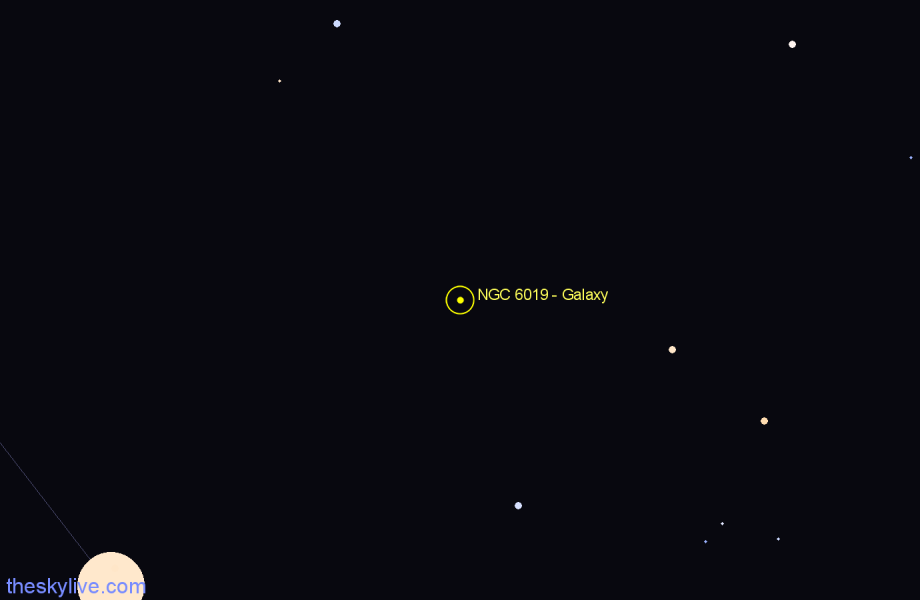Finder chart NGC 6019 - Galaxy in Draco star