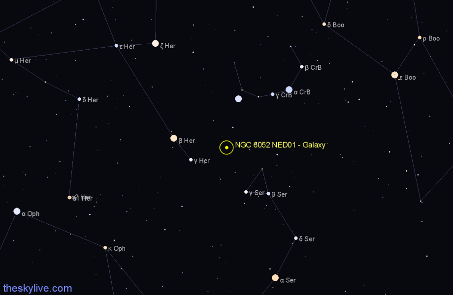 Finder chart NGC 6052 NED01 - Galaxy in Hercules star
