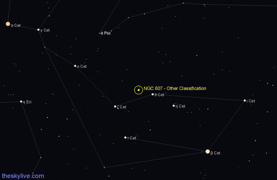 Finder chart NGC 607 - Other Classification in Cetus star