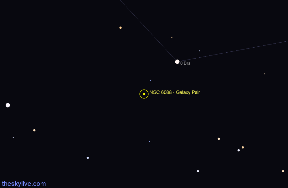 Finder chart NGC 6088 - Galaxy Pair in Draco star