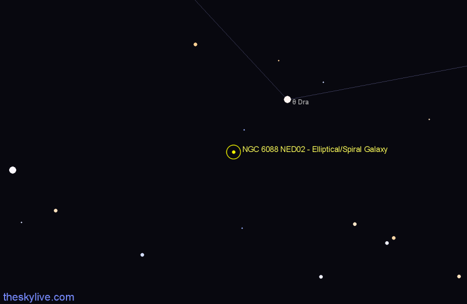 Finder chart NGC 6088 NED02 - Elliptical/Spiral Galaxy in Draco star